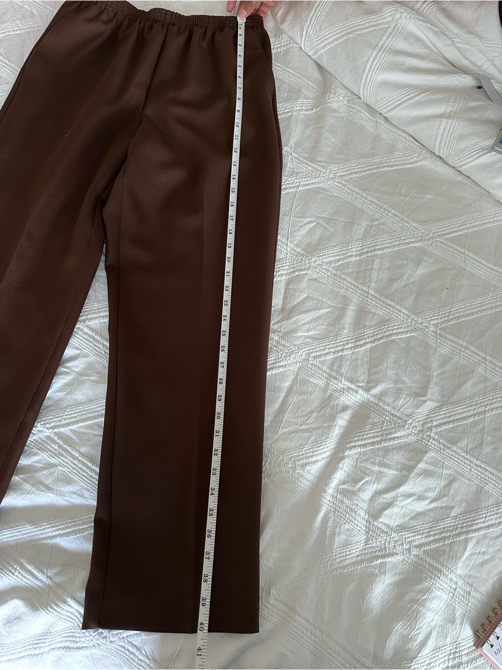 Alfred Dunner Brown Trouser Pants Elastic Waist - Picture 5 of 8